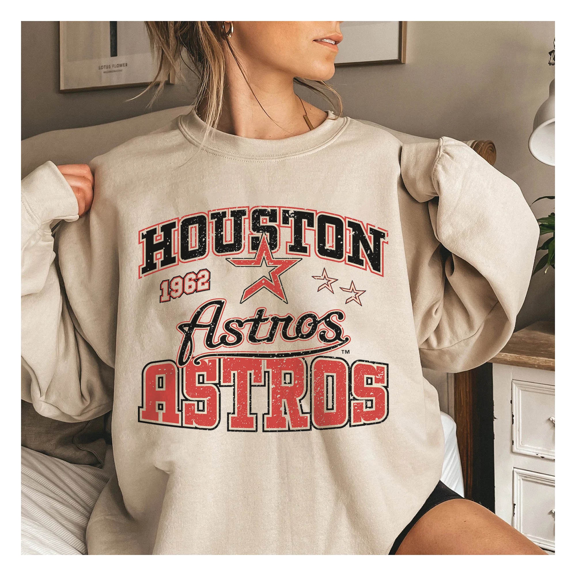 Vintage Houston Baseball Crewneck Sweatshirt Retro 90s Houston Astros Sweatshirt Full Size Up To 5xl